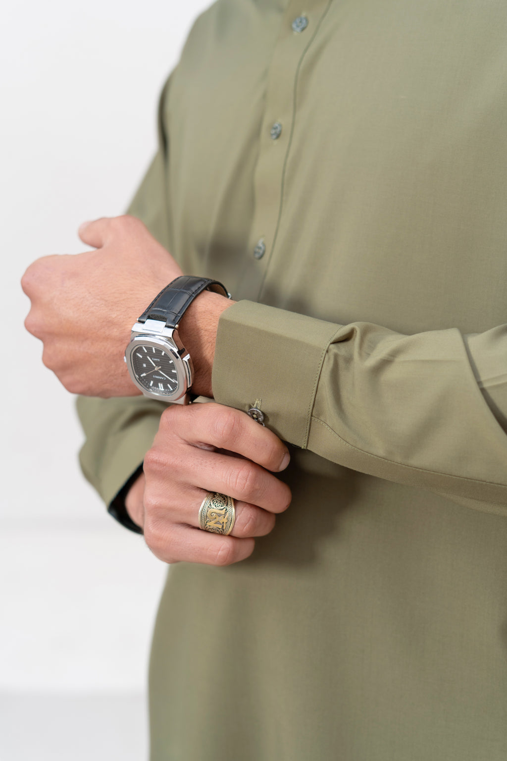 Zaitoon – Olive Green Shalwar Kameez (Ban Style)