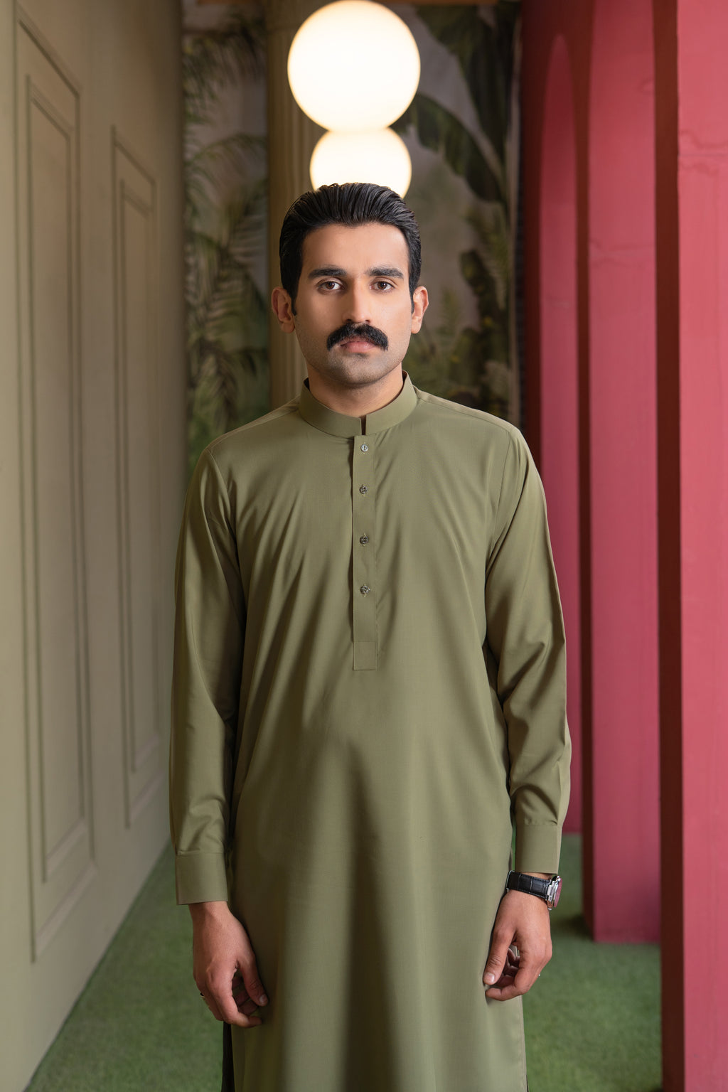 Zaitoon – Olive Green Shalwar Kameez (Ban Style)