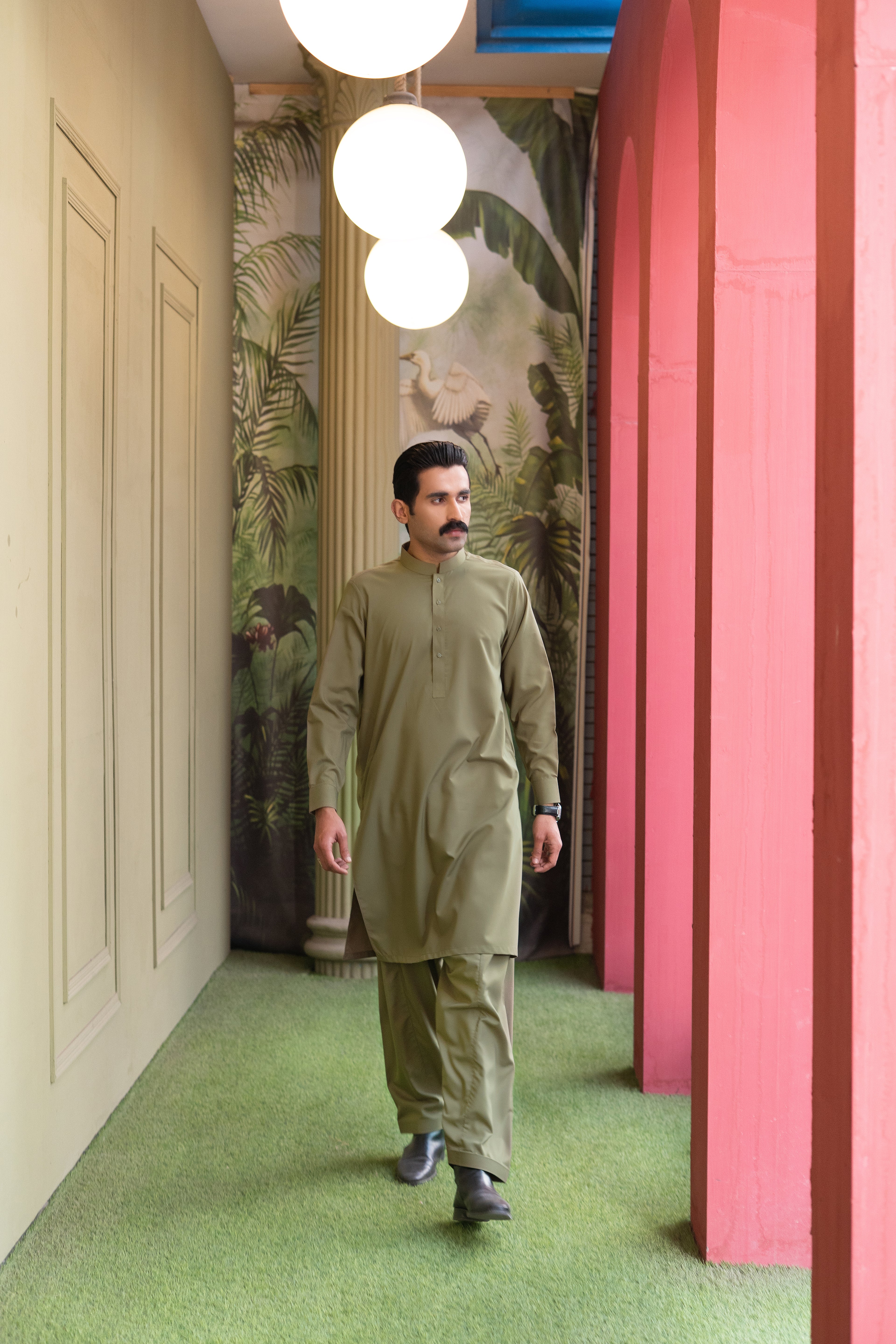 Zaitoon – Olive Green Shalwar Kameez (Ban Style)