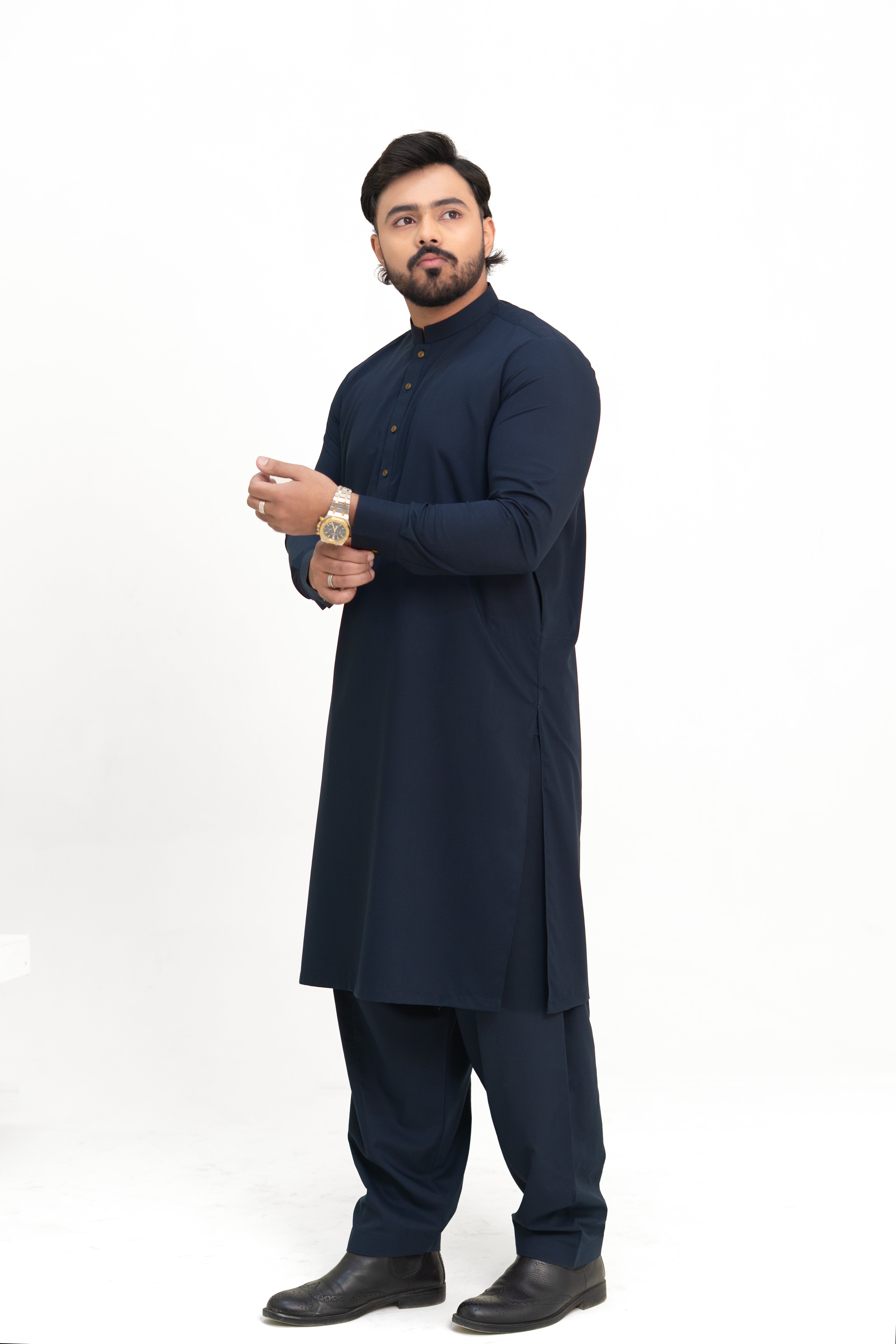 Neel – Navy Blue Shalwar Kameez (Ban Style)