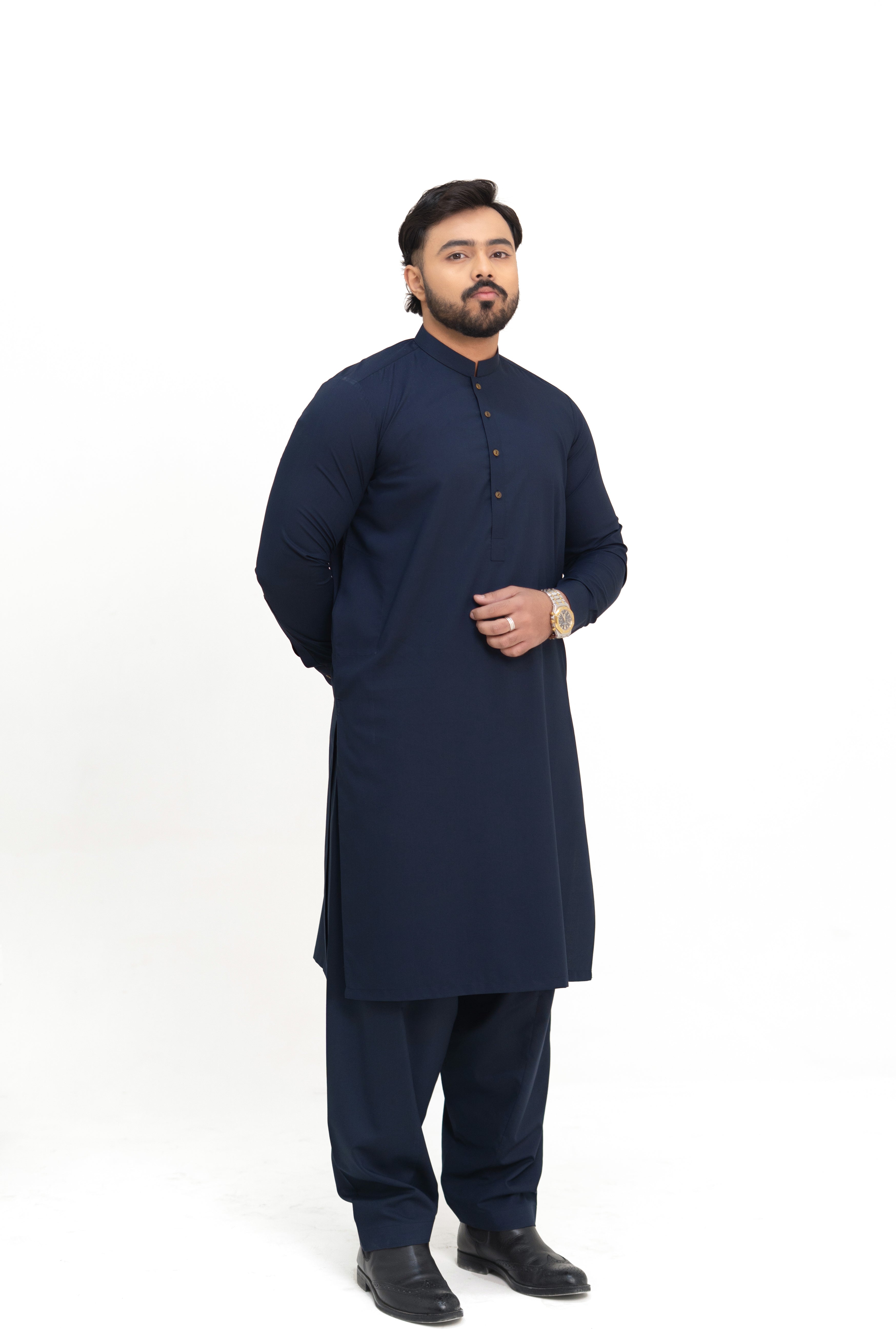 Neel – Navy Blue Shalwar Kameez (Ban Style)