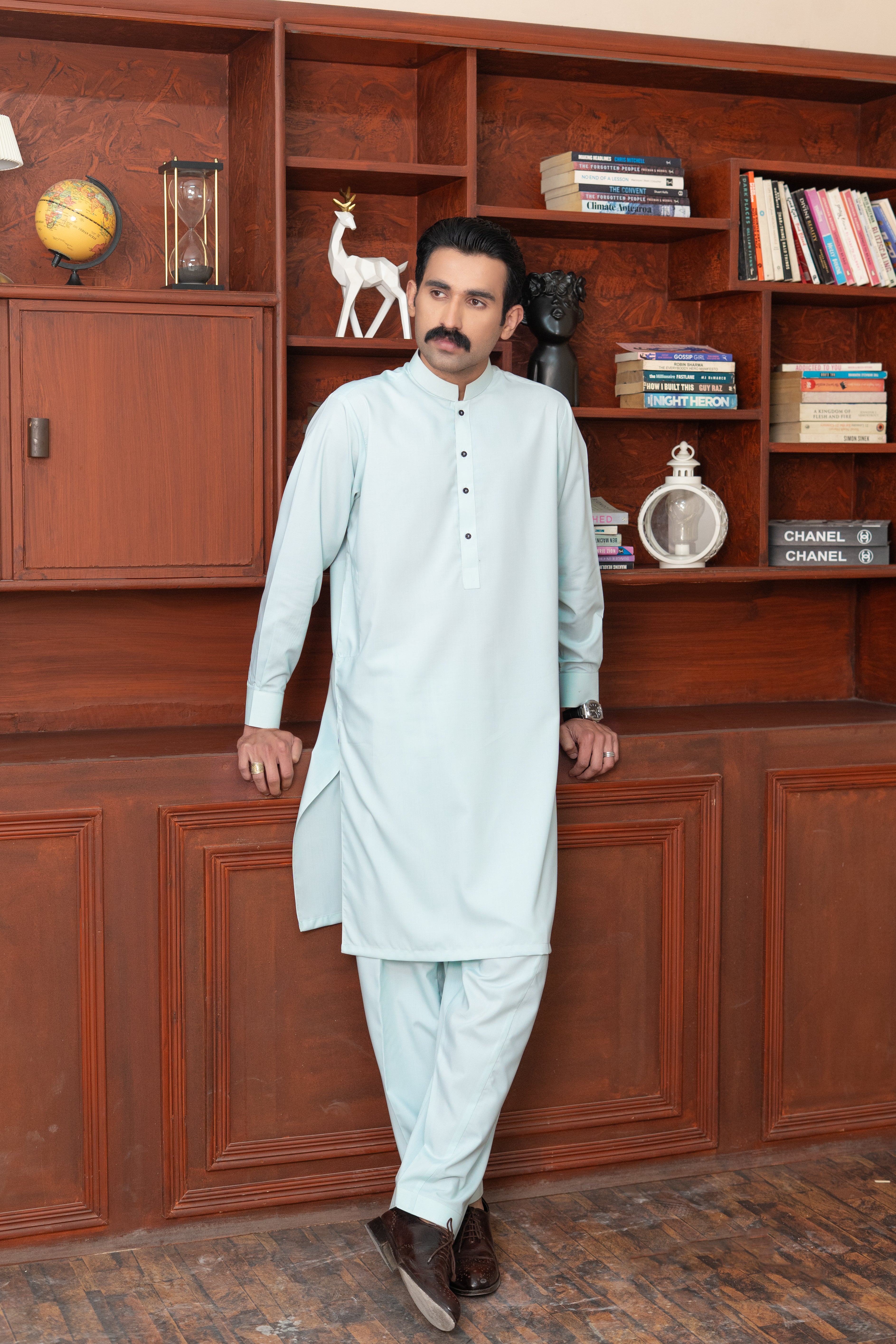 Sehar - Pastel Teal Shalwar Kameez (Ban Style)